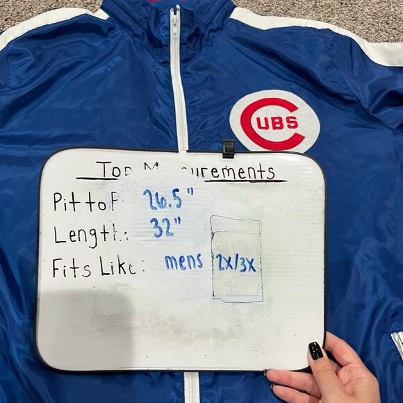 VTG y2k Men's Mitchell & Ness Cooperstown Collection MLB Chicago Cubs Jacket 3XL - Picture 9 of 9